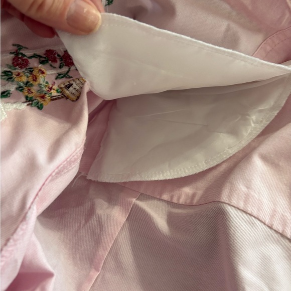 Vintage Mandal Bay Embroidered Button Up Shirt S/M Pink Garden Birdhouse 90s Y2K - Picture 10 of 13